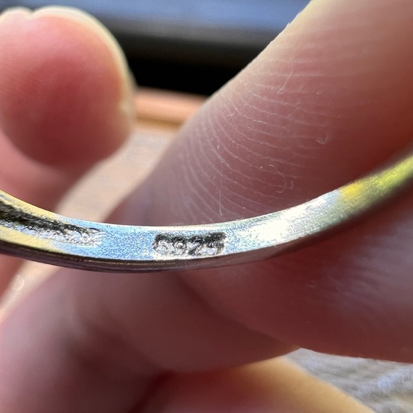 SOLD 2/12 925 SS Vintage Yellow Topaz & CZ or Rhinestones Ring - Picture 8 of 14